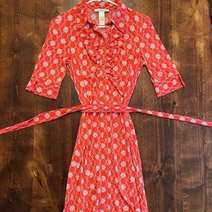 Orange/Red Laundry Midi Dress Size 4